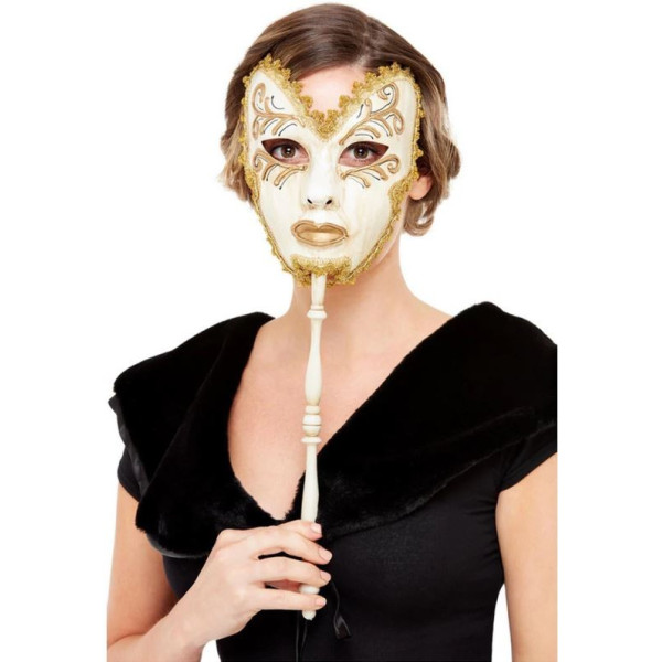 Máscara de Veneciano de color Crema para Adulto
