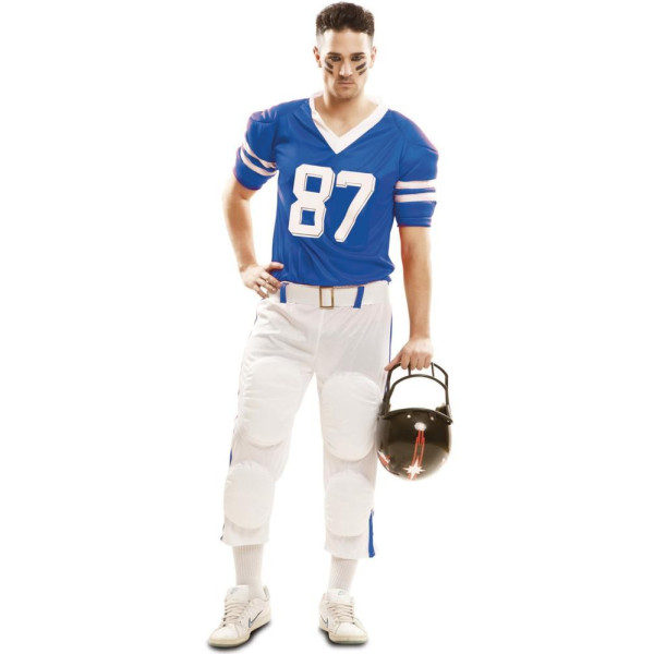 Disfraz de Jugador de Fútbol Americano de color Azul para Adulto