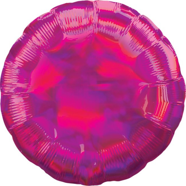 Globo Foil de Circulo Iridiscente de 45 Centímetros de color Fucsia