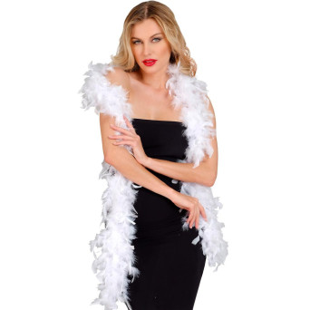 Boa de Plumas de color Blanco de 1,80 Metros y 80 Gramos