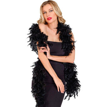 Boa de Plumas de color Negro de 1,80 Metros y 80 Gramos