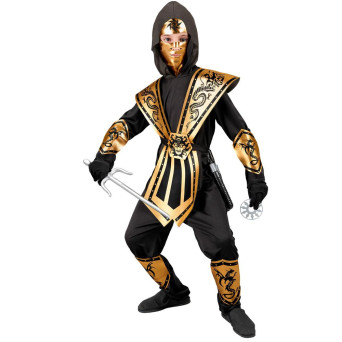Disfraz de Ninja Kombat de color Oro Infantil