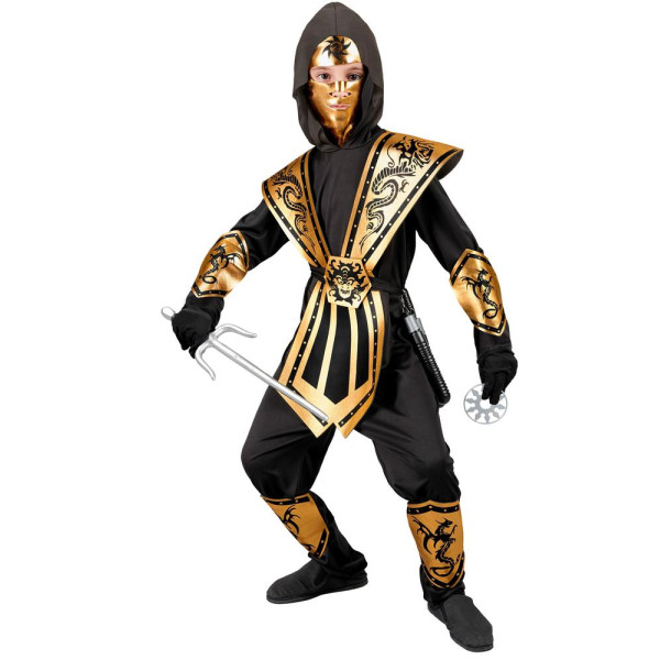 Disfraz de Ninja Kombat de color Oro Infantil