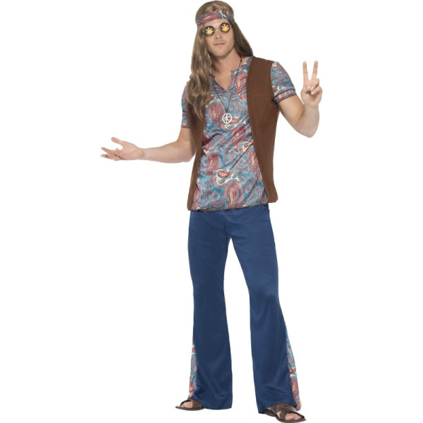 Disfraz de Hippie Multicolor para Adulto