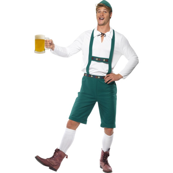 Disfraz de Bávaro de Oktoberfest de color Verde para Adulto