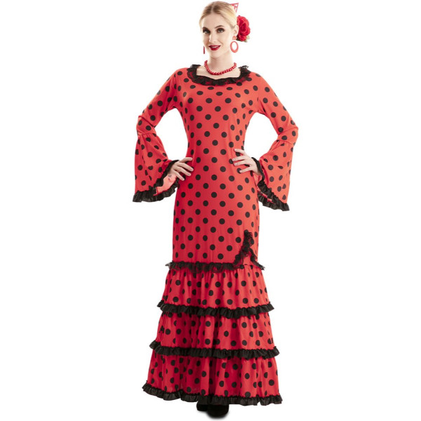Disfraz de Flamenca de color Rojo para Adulto