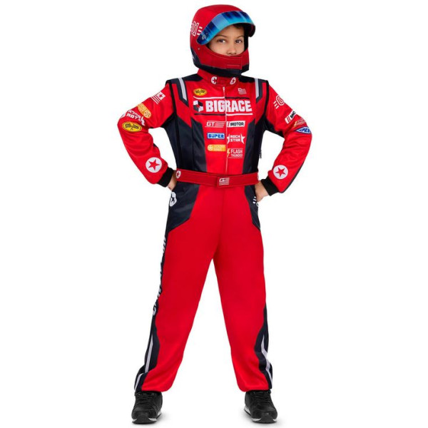Disfraz de Piloto de Carreras de color Rojo Infantil