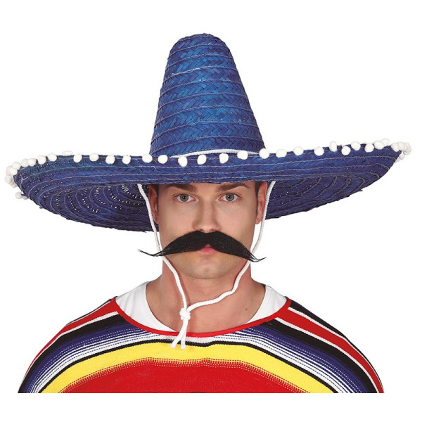 Sombrero de Mexicano de 60 Centímetros de color Azul para Adulto