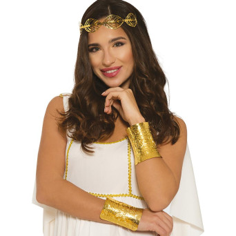 Brazalete Metálico 2 Unidades de color Oro para Adulto