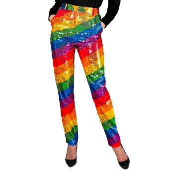 Pantalón de Rainbow con Lentejuelas para Adulto