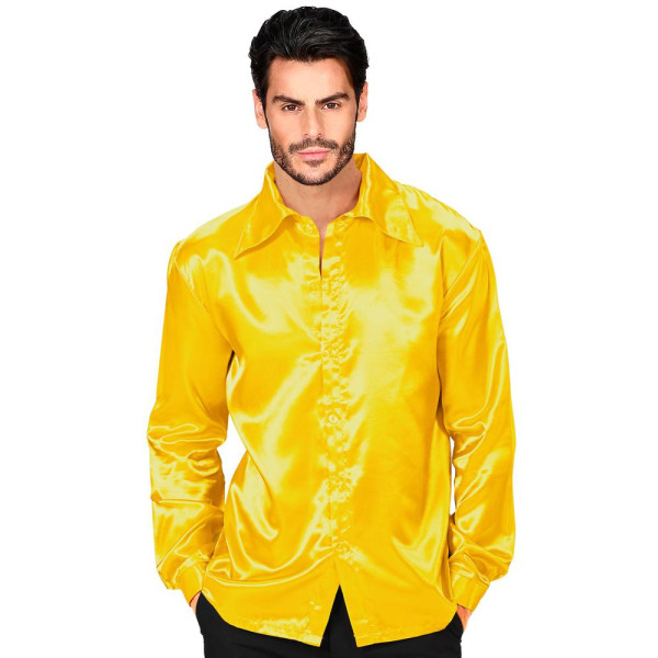Camisa de Disco de los años 70´s de color Amarillo para Adulto