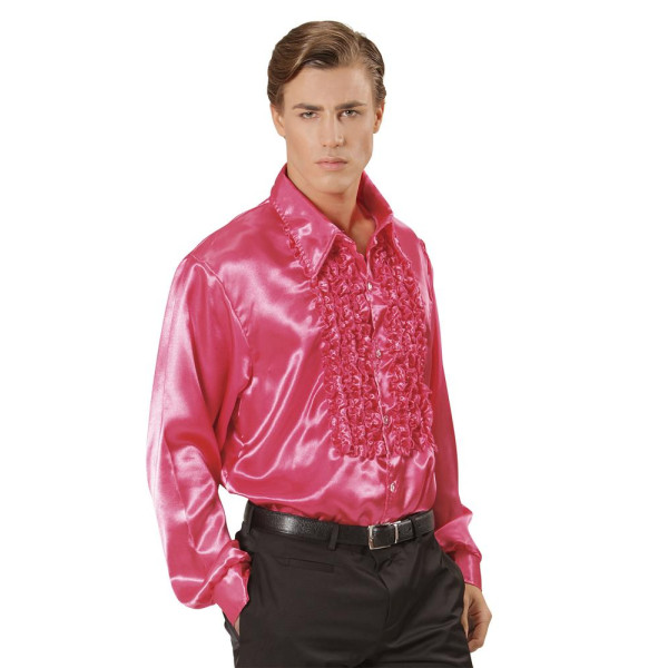 Camisa de Disco de los años 70´s de color Rosa para Adulto