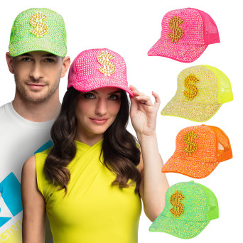 Gorra de Símbolo de Dólar Neón Varios Colores para Adulto