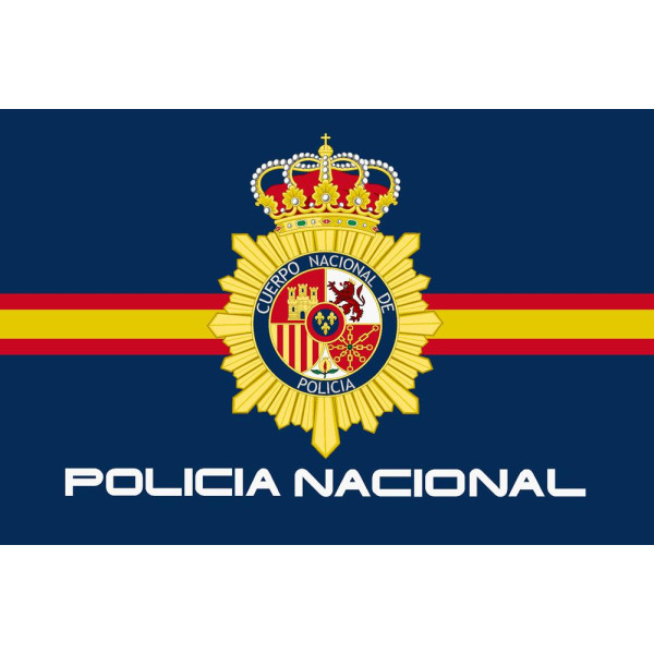 Bandera de Policía Nacional de 90 x 150 Centímetros de Poliéster para Interior