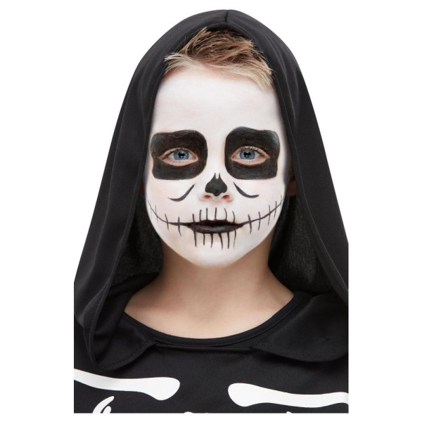 Kit de Maquillaje de Esqueleto de color Blanco y Negro Infantil