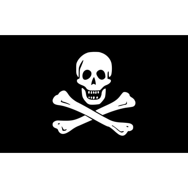 Bandera de Pirata de 90 x 150 Centímetros de Poliéster para Interior