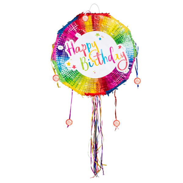 Piñata de Happy Birthday de 44 x 44 x 9 Centímetros