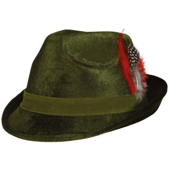 Sombrero de Tirolés con Pluma para Adulto