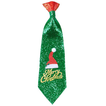 Corbata de Gorro de Papá Noel con Purpurina