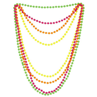 Collar de Cuentas 4 Unidades de Color Neón para Adulto