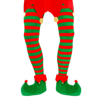 Pantis de Rayas de color Verde y Rojo de 70 DEN para Adulto