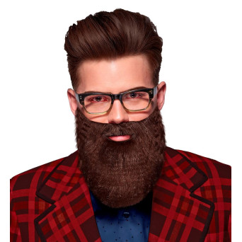 Barba Castaña con Bigote para Adulto