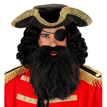 Barba Negra con Bigote para Adulto