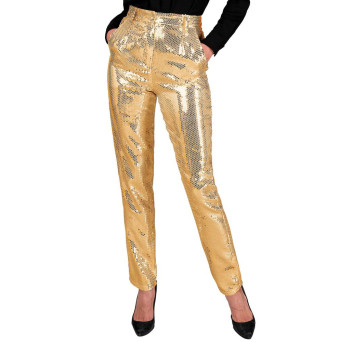 Pantalón de color Oro con Lentejuelas para Adulto