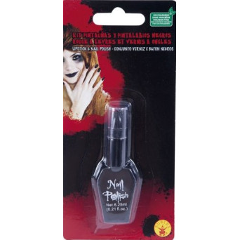 Kit de Pintauñas y Pintalabios de color Negro