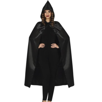 Capa de color Negro de 120 Centímetros con Capucha