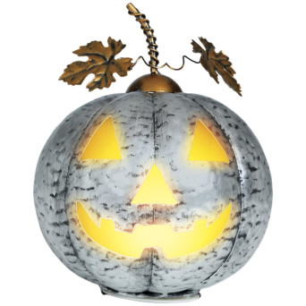 Calabaza de 16 Centímetros de color Plata con Luz