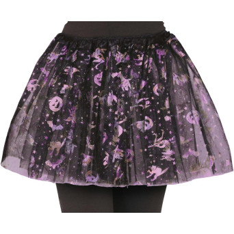 Tutú de Halloween de 30 Centímetros de color Negro y Lila Infantil