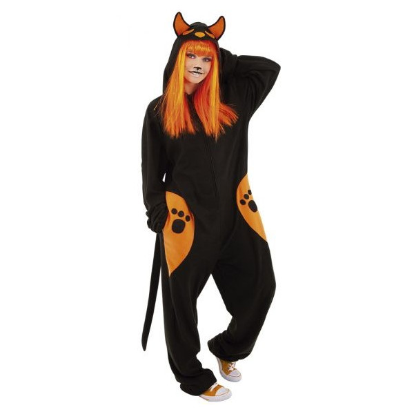 Disfraz de Gato Negro Kigurumi para Adulto