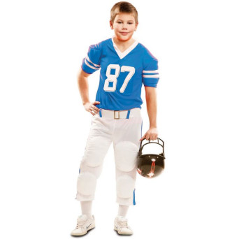 Disfraz de Jugador de Rugby de color Azul Infantil