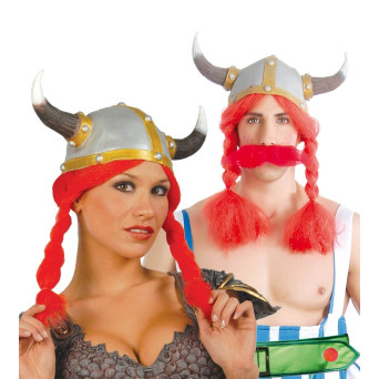 Casco de Galo con Trenzas para Adulto