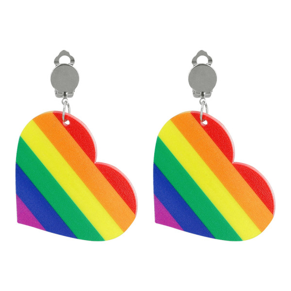 Pendientes de Corazón Rainbow para Adulto