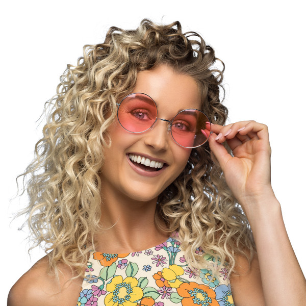 Gafas de Hippie de color Rosa para Adulto