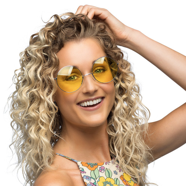 Gafas de Hippie de color Amarillo para Adulto