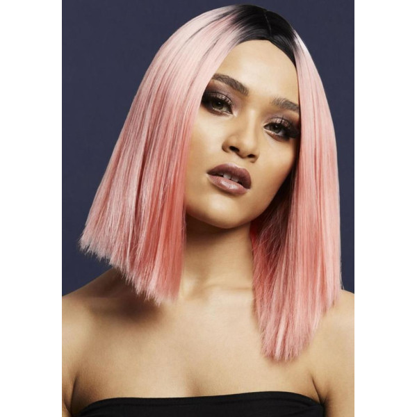 Peluca Rosa Coral de Kylie Fever de 37 Centímetros para Adulto