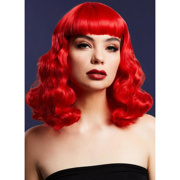 Peluca Roja de Bettie Fever de 32 Centímetros para Adulto