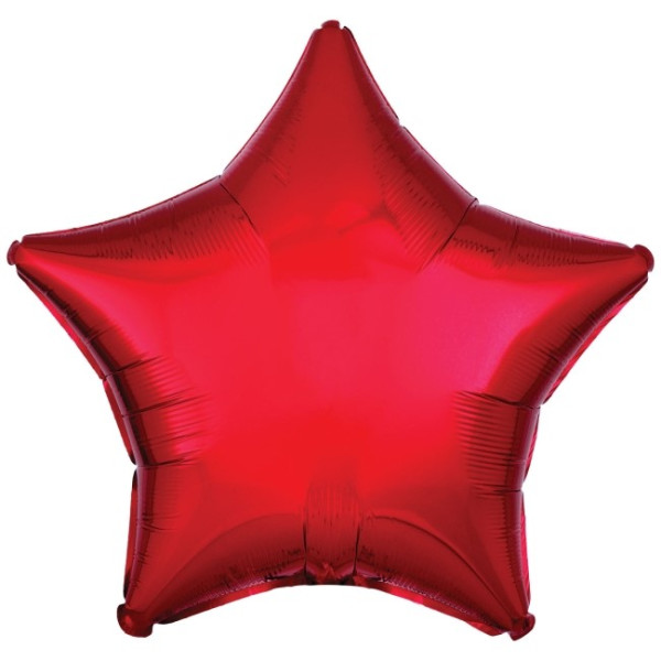 Globo Foil de Estrella de 48 Centímetros de color Rojo Metalizado