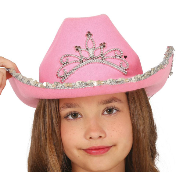 Sombrero de Vaquero de color Rosa Infantil