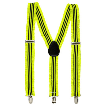 Tirantes Rizados de color Amarillo Neón para Adulto