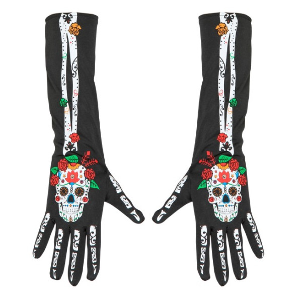 Guantes de El Día de los Muertos Mexicano de 40 Centímetros