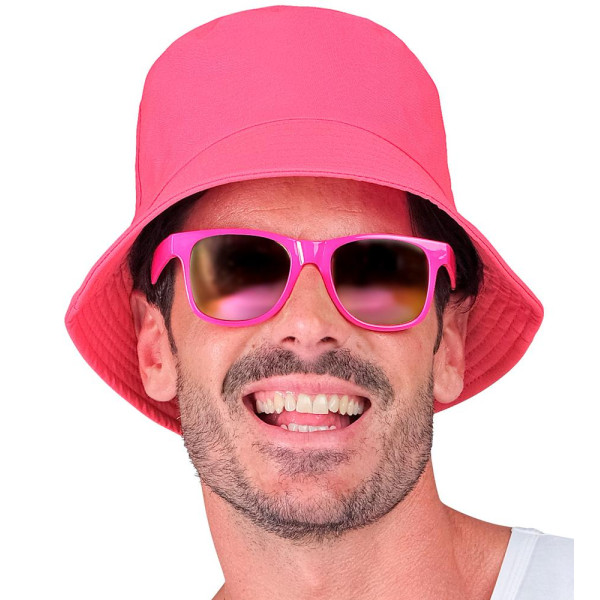 Gorro de Pescador de color Rosa Neón para Adulto