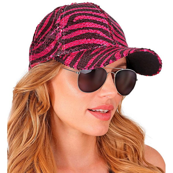 Gorra de color Rosa con Lentejuelas para Adulto