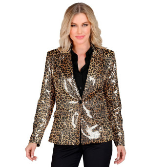 Chaqueta de Leopardo con Lentejuelas para Adulto