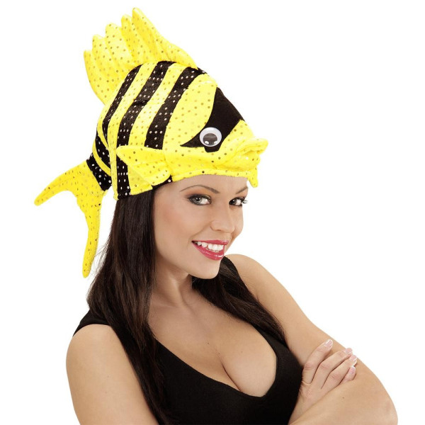 Sombrero de Pez de color Amarillo para Adulto