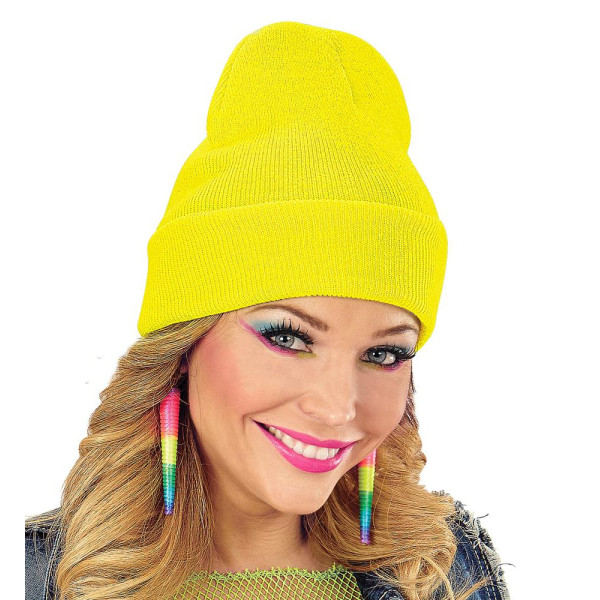 Gorro de Lana de color Amarillo Neón para Adulto