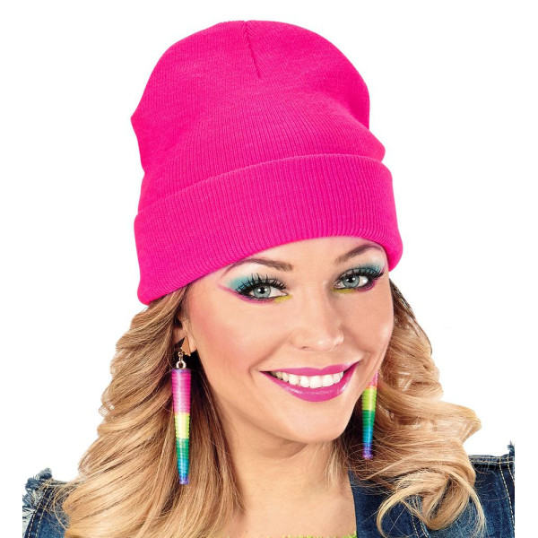 Gorro de Lana de color Rosa Neón para Adulto